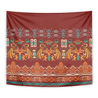 Oxblood Batik Papua-inspired Pattern Tapestry LT9 - Polynesian Pride