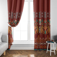 Oxblood Batik Papua-inspired Pattern Window Curtain LT9 - Polynesian Pride
