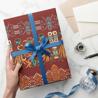 Oxblood Batik Papua-inspired Pattern Wrapping Paper LT9 - Polynesian Pride