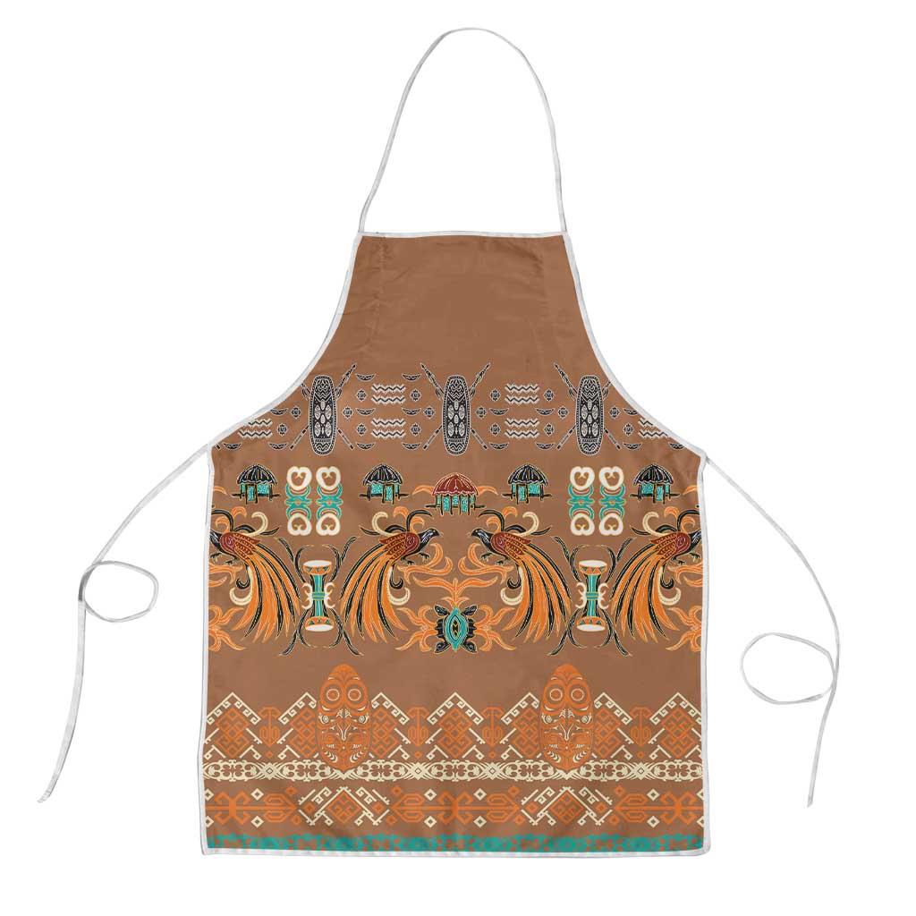 Terracotta Batik Papua-inspired Pattern Apron - Polynesian Pride