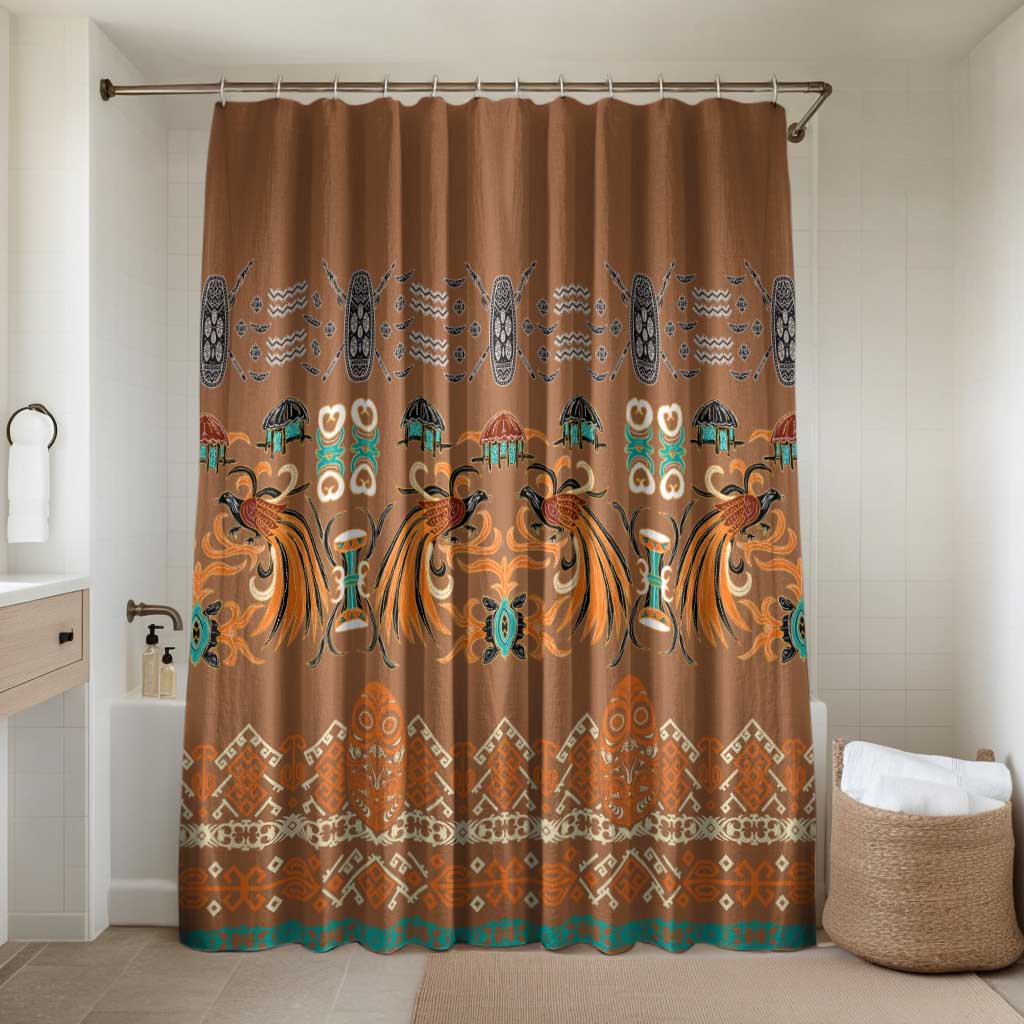 Terracotta Batik Papua-inspired Pattern Bathroom Set - Polynesian Pride