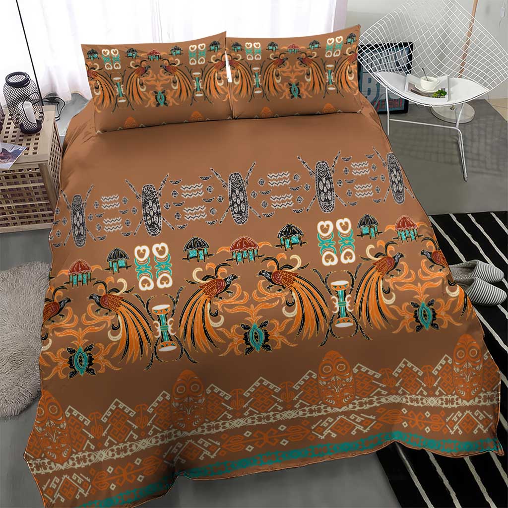 Terracotta Batik Papua-inspired Pattern Bedding Set LT9 - Polynesian Pride