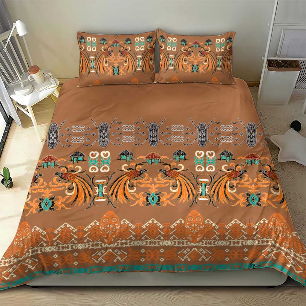 Terracotta Batik Papua-inspired Pattern Bedding Set LT9 - Polynesian Pride