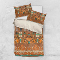 Terracotta Batik Papua-inspired Pattern Bedding Set LT9 US Twin 172cm x 218cm Gold - Polynesian Pride