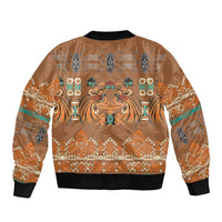 Terracotta Batik Papua-inspired Pattern Bomber Jacket LT9 - Polynesian Pride