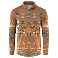 Terracotta Batik Papua-inspired Pattern Button Sweatshirt - Polynesian Pride