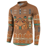 Terracotta Batik Papua-inspired Pattern Button Sweatshirt - Polynesian Pride