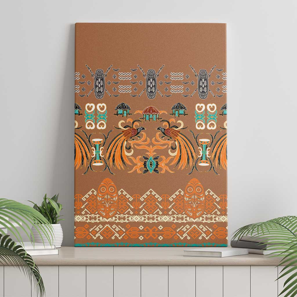 Terracotta Batik Papua-inspired Pattern Canvas Wall Art - Polynesian Pride