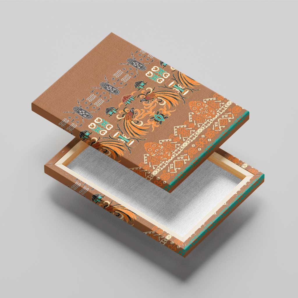 Terracotta Batik Papua-inspired Pattern Canvas Wall Art - Polynesian Pride