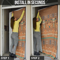 Terracotta Batik Papua-inspired Pattern Door Cover - Polynesian Pride
