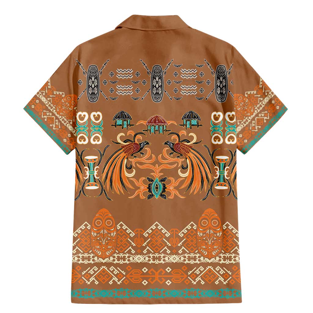 Terracotta Batik Papua-inspired Pattern Family Matching Mermaid Dress and Hawaiian Shirt - Polynesian Pride