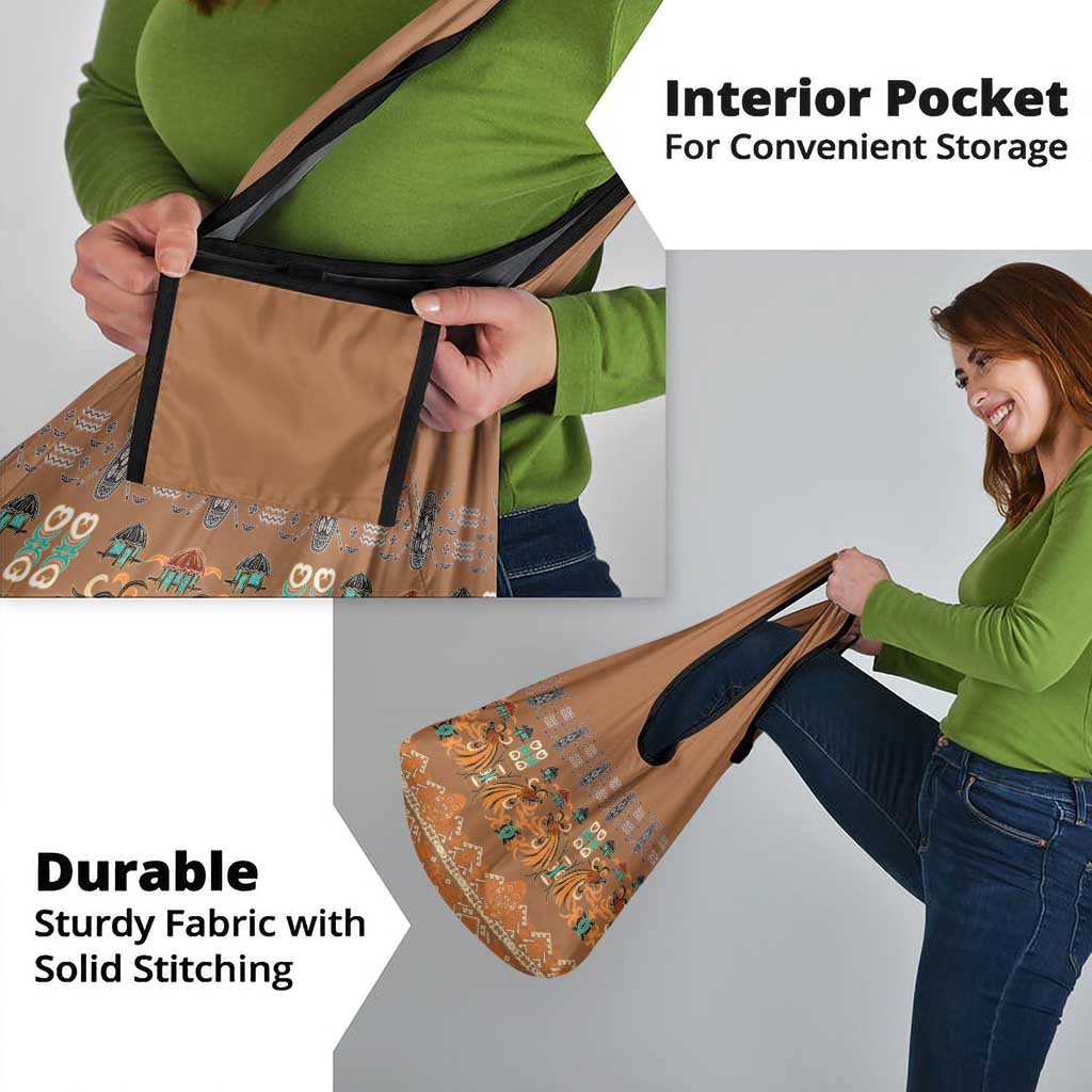 Terracotta Batik Papua-inspired Pattern Grocery Bag LT9 - Polynesian Pride