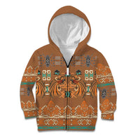 Terracotta Batik Papua-inspired Pattern Kid Hoodie - Polynesian Pride