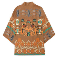 Terracotta Batik Papua-inspired Pattern Kimono LT9 - Polynesian Pride