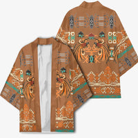 Terracotta Batik Papua-inspired Pattern Kimono LT9 - Polynesian Pride
