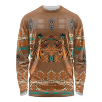 Terracotta Batik Papua-inspired Pattern Long Sleeve Shirt - Polynesian Pride