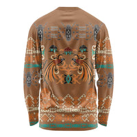 Terracotta Batik Papua-inspired Pattern Long Sleeve Shirt - Polynesian Pride