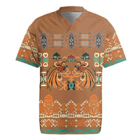 Terracotta Batik Papua-inspired Pattern Rugby Jersey - Polynesian Pride