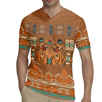 Terracotta Batik Papua-inspired Pattern Rugby Jersey - Polynesian Pride