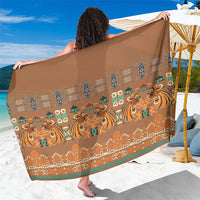 Terracotta Batik Papua-inspired Pattern Sarong LT9 One Size 44 x 66 inches Gold - Polynesian Pride