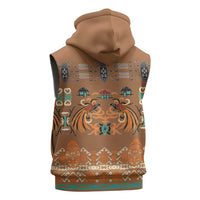 Terracotta Batik Papua-inspired Pattern Sleeveless Hoodie LT9 - Polynesian Pride