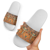 Terracotta Batik Papua-inspired Pattern Slide Sandals LT9 - Polynesian Pride