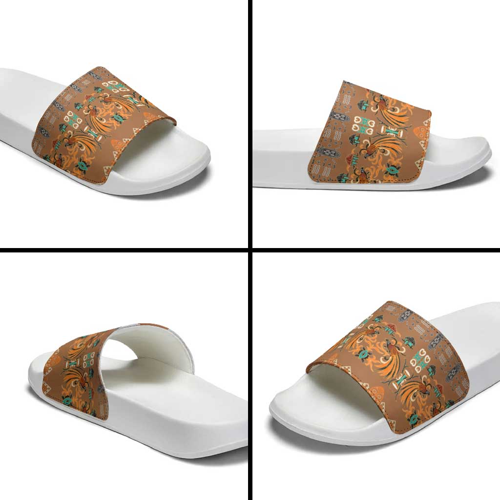 Terracotta Batik Papua-inspired Pattern Slide Sandals LT9 - Polynesian Pride