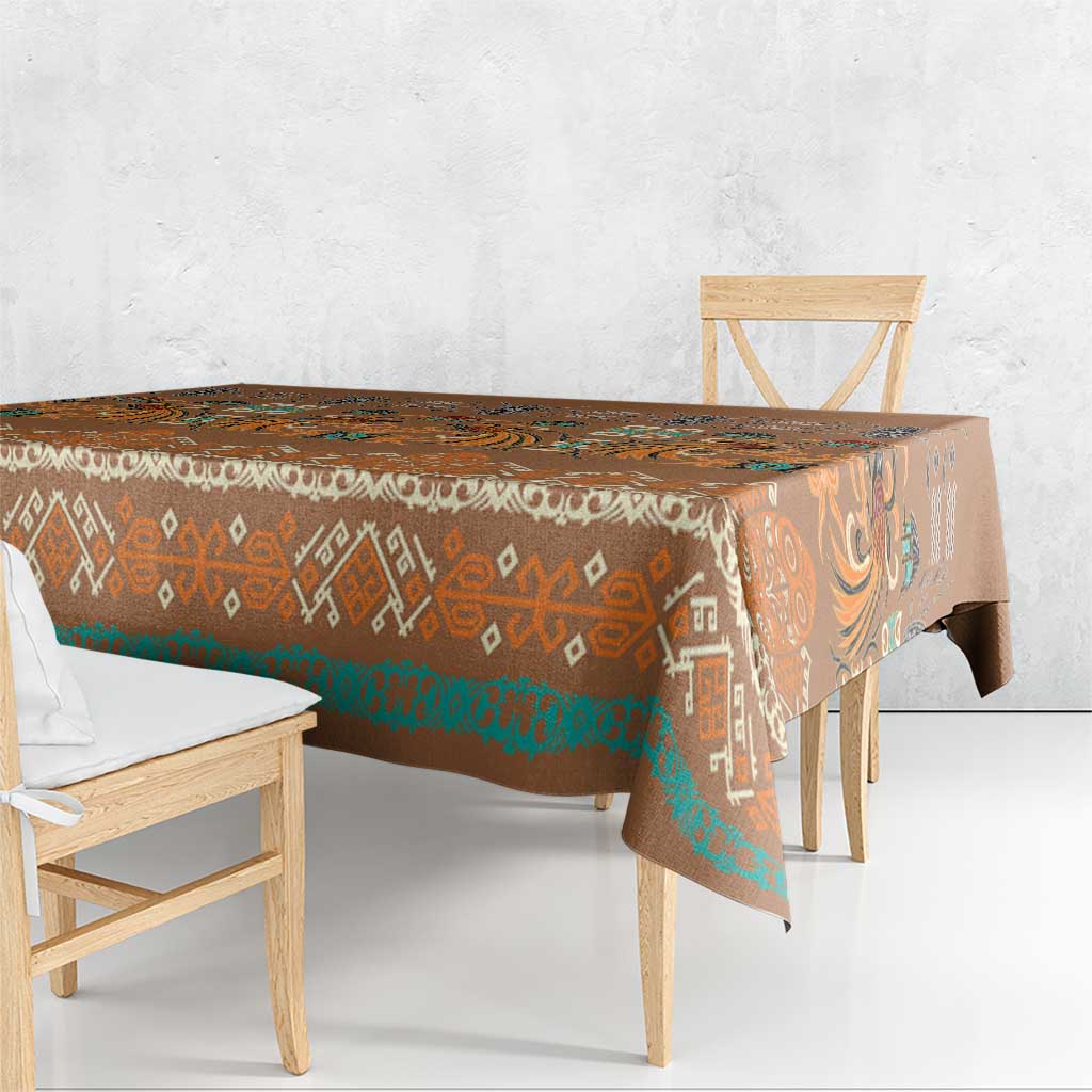 Terracotta Batik Papua-inspired Pattern Tablecloth - Polynesian Pride