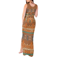 Terracotta Batik Papua-inspired Pattern Tank Maxi Dress - Polynesian Pride