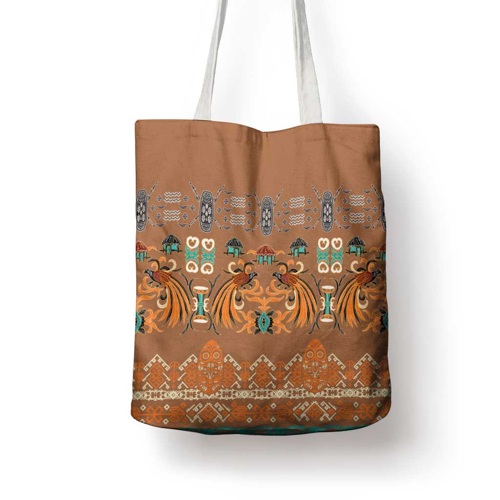 Terracotta Batik Papua-inspired Pattern Tote Bag - Polynesian Pride