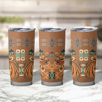 Terracotta Batik Papua-inspired Pattern Tumbler Cup - Polynesian Pride