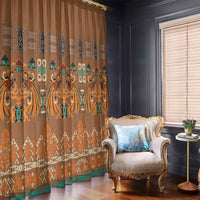 Terracotta Batik Papua-inspired Pattern Window Curtain LT9 - Polynesian Pride