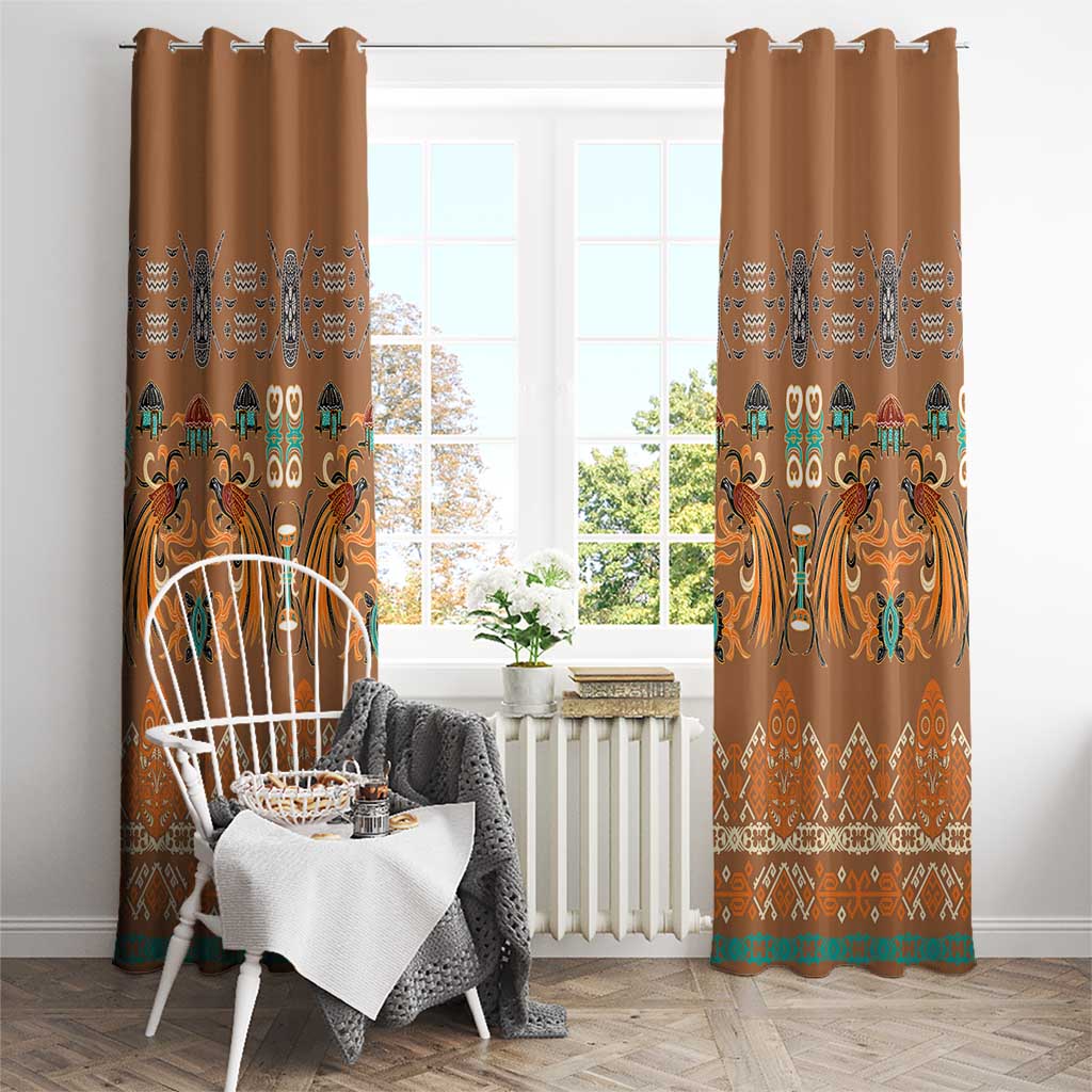 Terracotta Batik Papua-inspired Pattern Window Curtain LT9 - Polynesian Pride