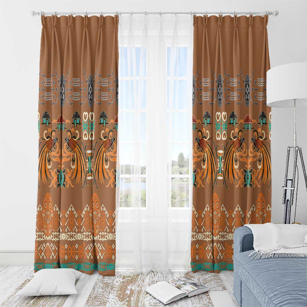 Terracotta Batik Papua-inspired Pattern Window Curtain LT9 - Polynesian Pride
