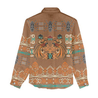 Terracotta Batik Papua-inspired Pattern Women Casual Shirt - Polynesian Pride