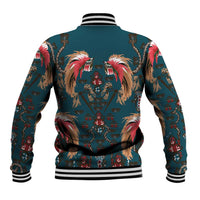 Dark Cyan Blue Bird of Batik Papua Baseball Jacket Exotic Natural Wealth of Papua LT9 - Polynesian Pride
