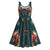 Dark Cyan Blue Bird of Batik Papua Midi Dress Exotic Natural Wealth of Papua - Polynesian Pride