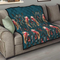 Dark Cyan Blue Bird of Batik Papua Quilt Exotic Natural Wealth of Papua LT9 - Polynesian Pride
