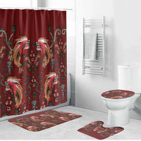 Oxblood Bird of Batik Papua Bathroom Set Exotic Natural Wealth of Papua - Polynesian Pride