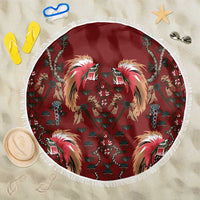 Oxblood Bird of Batik Papua Beach Blanket Exotic Natural Wealth of Papua - Polynesian Pride
