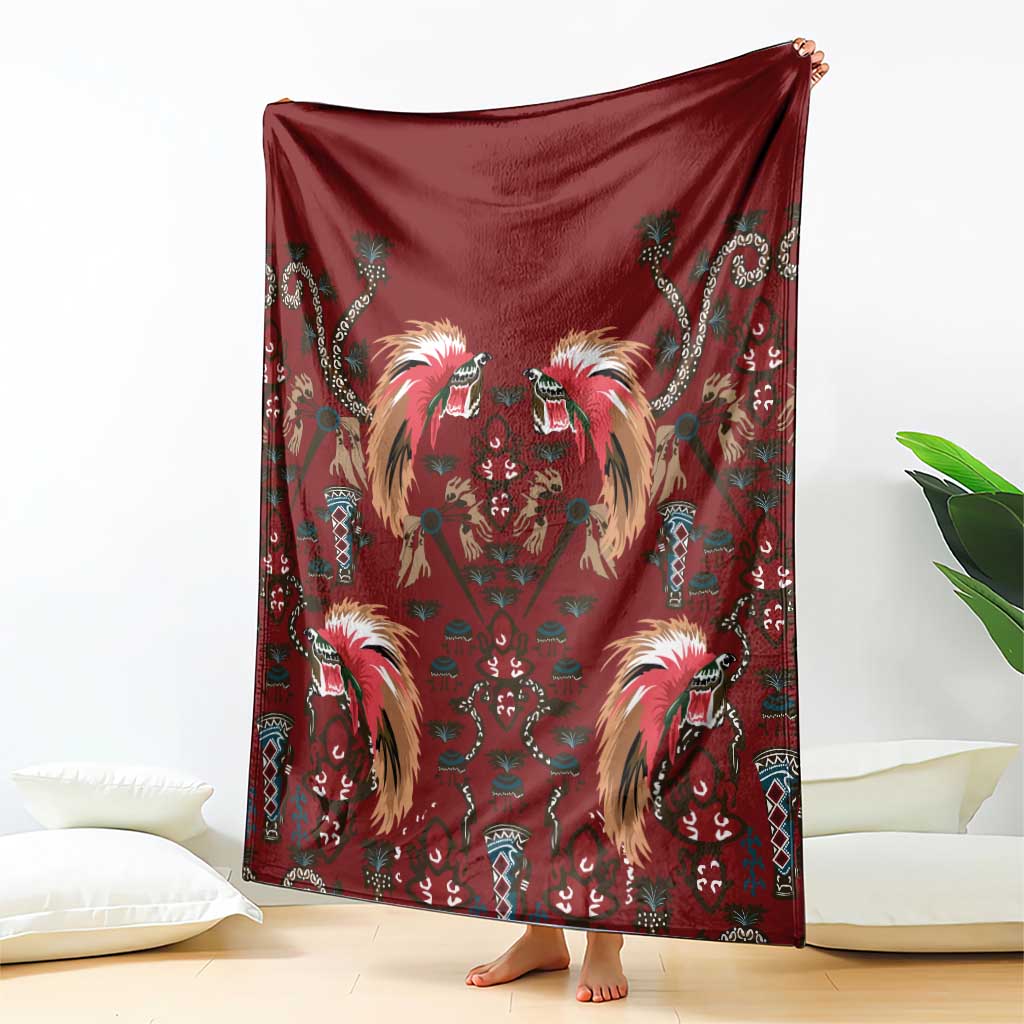 Oxblood Bird of Batik Papua Blanket Exotic Natural Wealth of Papua - Polynesian Pride