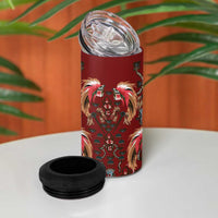 Oxblood Bird of Batik Papua 4 in 1 Can Cooler Tumbler Exotic Natural Wealth of Papua - Polynesian Pride