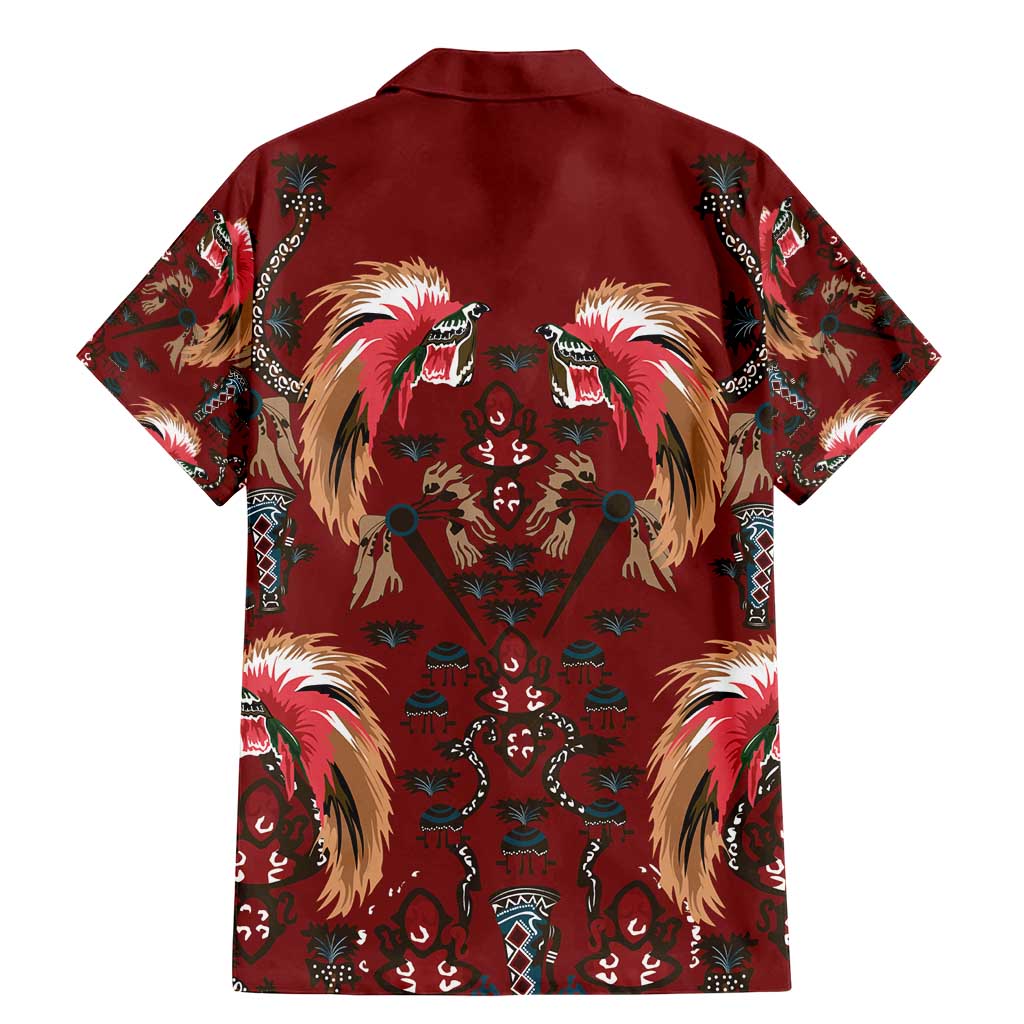 Oxblood Bird of Batik Papua Family Matching Mermaid Dress and Hawaiian Shirt Exotic Natural Wealth of Papua - Polynesian Pride
