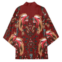 Oxblood Bird of Batik Papua Kimono Exotic Natural Wealth of Papua LT9 - Polynesian Pride