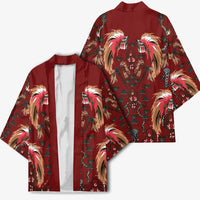 Oxblood Bird of Batik Papua Kimono Exotic Natural Wealth of Papua LT9 - Polynesian Pride