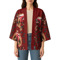 Oxblood Bird of Batik Papua Kimono Exotic Natural Wealth of Papua LT9 - Polynesian Pride