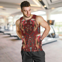 Oxblood Bird of Batik Papua Men Tank Top Exotic Natural Wealth of Papua - Polynesian Pride