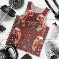 Oxblood Bird of Batik Papua Men Tank Top Exotic Natural Wealth of Papua - Polynesian Pride