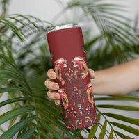 Oxblood Bird of Batik Papua Skinny Tumbler Exotic Natural Wealth of Papua - Polynesian Pride