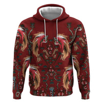 Oxblood Bird of Batik Papua Zip Hoodie Exotic Natural Wealth of Papua - Polynesian Pride